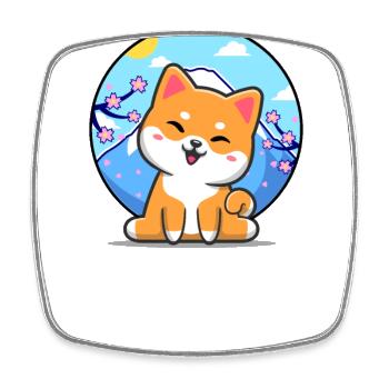 Shiba Inu - Square fridge magnet - white - Front