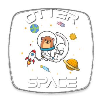 Seeotter - Viereckiger Kühlschrankmagnet - Weiß - Vorne