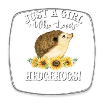 Igel - Viereckiger Kühlschrankmagnet - Weiß - Vorne