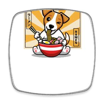 Jack Russell - Viereckiger Kühlschrankmagnet - Weiß - Vorne