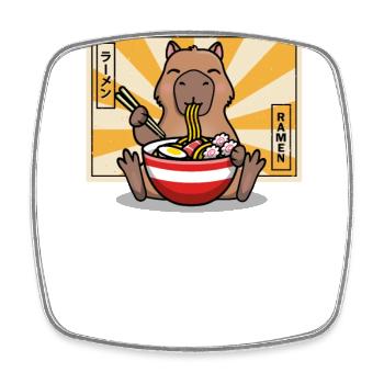 Capybara - Viereckiger Kühlschrankmagnet - Weiß - Vorne