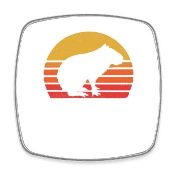 Capybara - Viereckiger Kühlschrankmagnet - Weiß - Vorne