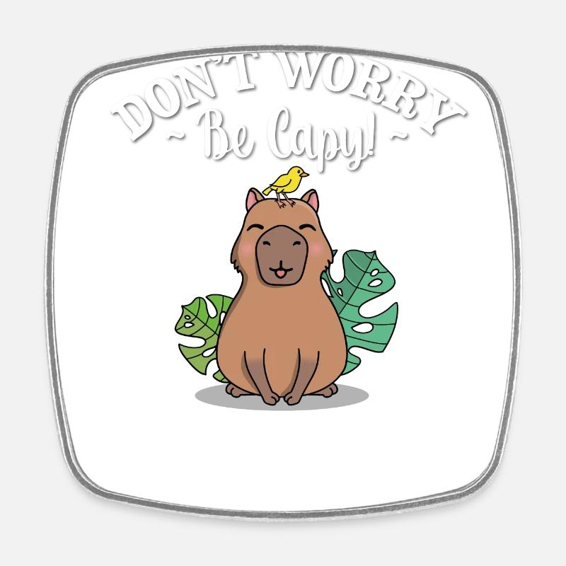 Capybara - Square fridge magnet - white