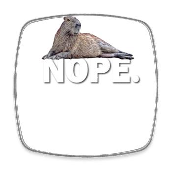 Capybara - Square fridge magnet - white - Front