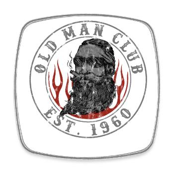 Old Man Club Est 1960 - Viereckiger Kühlschrankmagnet - Weiß - Vorne
