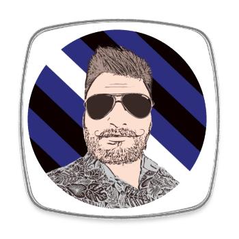 Leather Man - Square fridge magnet - white - Front