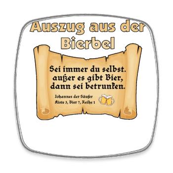 Auszug aus der Bierbel - Viereckiger Kühlschrankmagnet - Weiß - Vorne