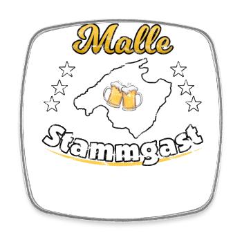 Malle Stammgast - Viereckiger Kühlschrankmagnet - Weiß - Vorne