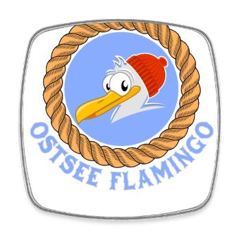 Baltic Flamingo Funny Seagulls Design Fisherman - Square fridge magnet - white - Front