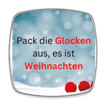 Weihnachtsglocken - Viereckiger Kühlschrankmagnet - Weiß - Vorne