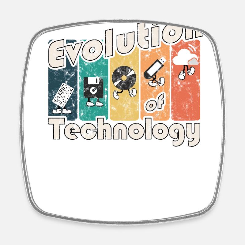 Évolution de la technologie - Magnet carré - blanc