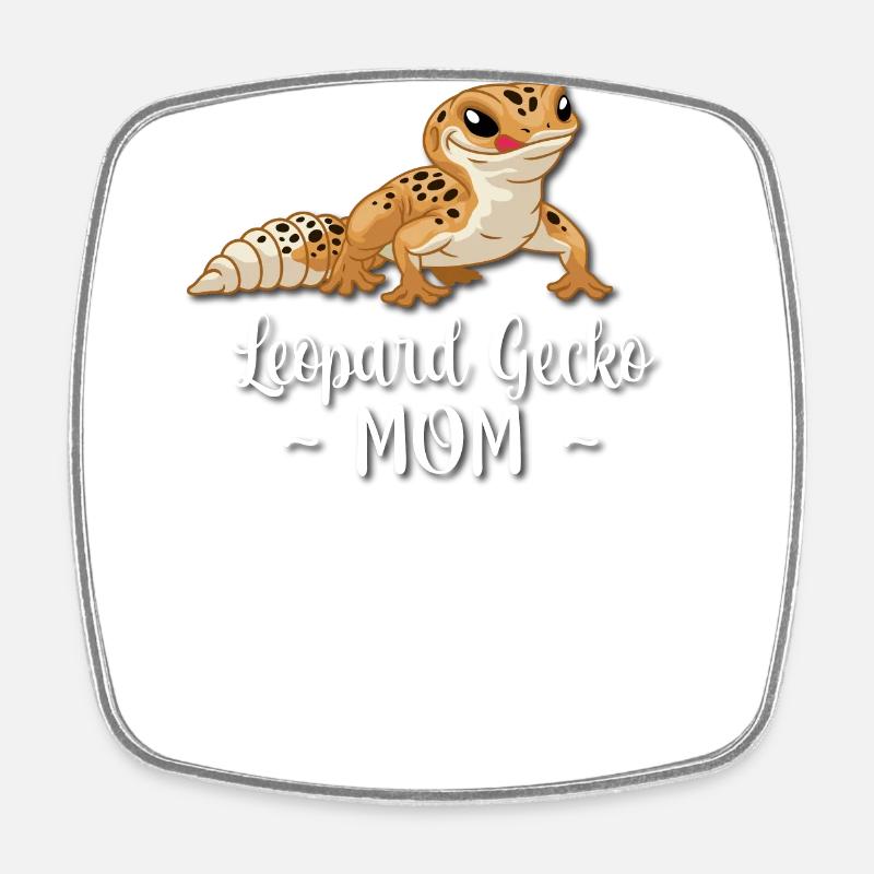Leopardgecko - Viereckiger Kühlschrankmagnet - Weiß