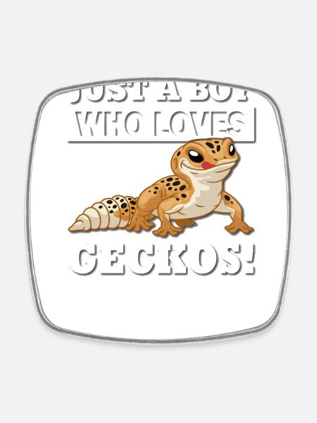 Leopard Gecko - Square fridge magnet - white