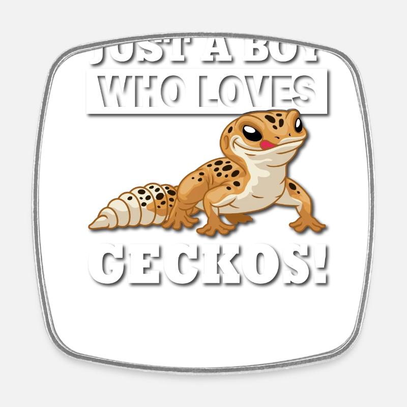 Leopardgecko - Viereckiger Kühlschrankmagnet - Weiß
