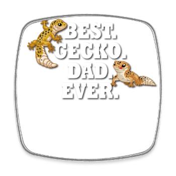 Gecko léopard - Magnet carré - blanc - Devant