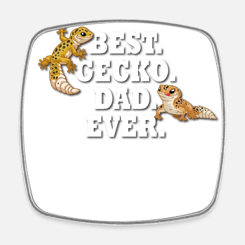 Gecko léopard - Magnet carré - blanc