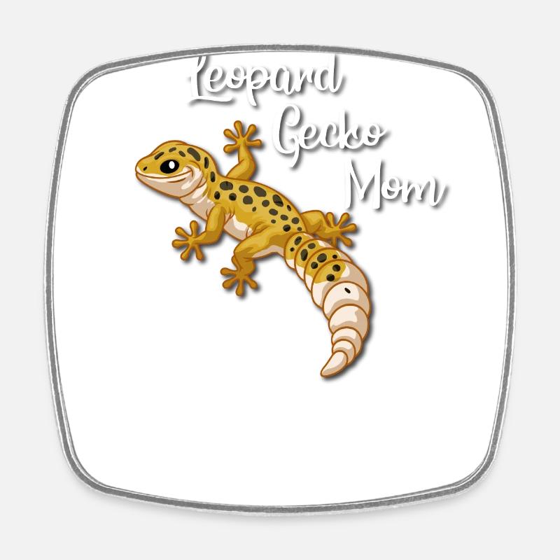 Gecko léopard - Magnet carré - blanc