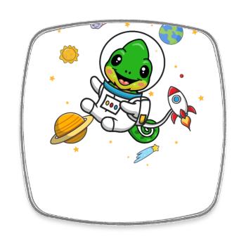 Chameleon - Square fridge magnet - white - Front