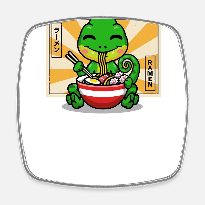 Caméléon - Magnet carré - blanc