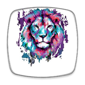 Léo Art Peinture - Magnet carré - blanc - Devant