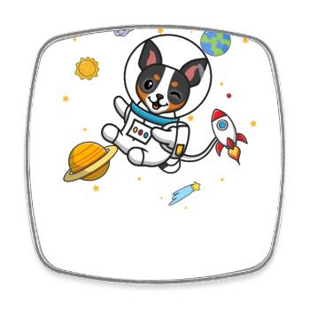 Rat Terrier - Magnet carré - blanc - Devant