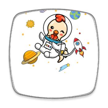 Chicken - Square fridge magnet - white - Front