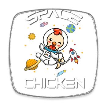 Chicken - Square fridge magnet - white - Front
