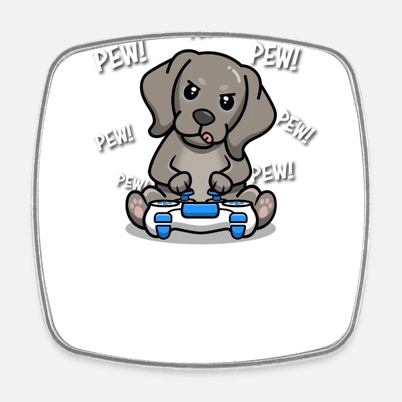 Weimaraner - Magnet carré - blanc