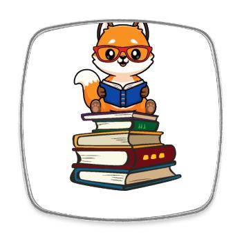 Fox - Square fridge magnet - white - Front