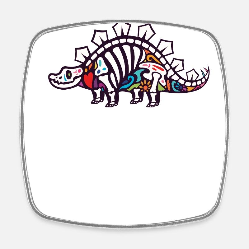 Stegosaurus - Viereckiger Kühlschrankmagnet - Weiß