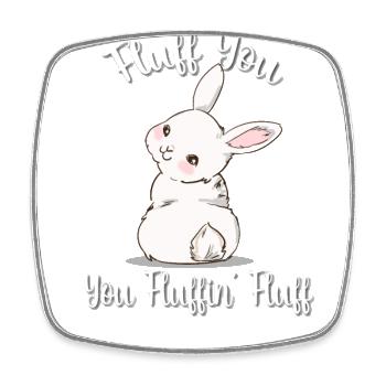 Rabbit - Square fridge magnet - white - Front
