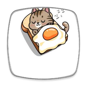 Braune Tabby Katze - Viereckiger Kühlschrankmagnet - Weiß - Vorne
