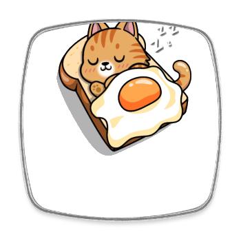 Orange Tabby Katze - Viereckiger Kühlschrankmagnet - Weiß - Vorne
