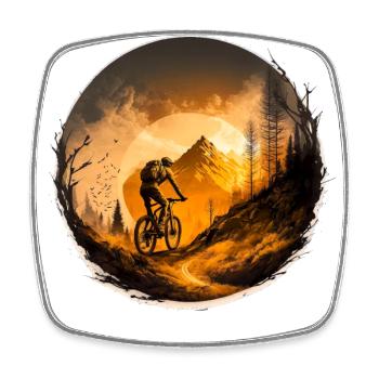 Mountainbike BMX MTB Fahrrad Street Trial Outdoor - Viereckiger Kühlschrankmagnet - Weiß - Vorne