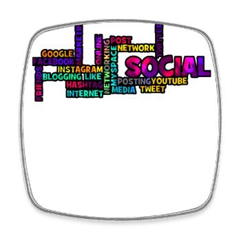 Social media is the perfect one for you. - Square fridge magnet - white - Front