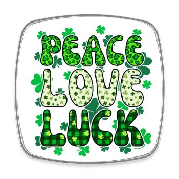 Saint Patrick Frieden Liebe Glück - Viereckiger Kühlschrankmagnet - Weiß - Vorne