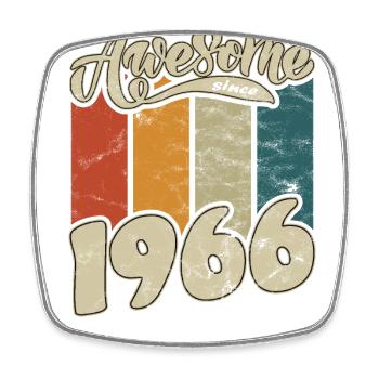 1966 Geburtstag Awesome since Retro - Viereckiger Kühlschrankmagnet - Weiß - Vorne