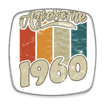 1960 Anniversaire génial depuis Retro - Magnet carré - blanc - Devant