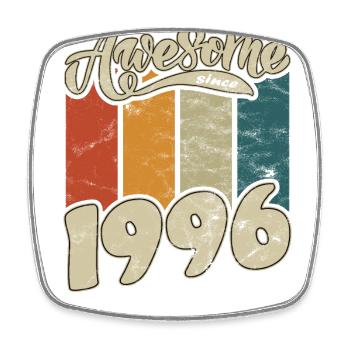 1996 Geburtstag Awesome since Retro - Viereckiger Kühlschrankmagnet - Weiß - Vorne