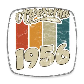 1956 Geburtstag Awesome since Retro - Viereckiger Kühlschrankmagnet - Weiß - Vorne