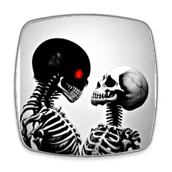Grindcore Occult Horror Skull Couple Art Death Me - Viereckiger Kühlschrankmagnet - Weiß - Vorne