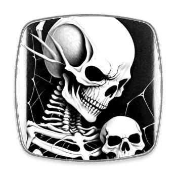 Grindcore Occult Horror Skull Couple Art Death Me - Viereckiger Kühlschrankmagnet - Weiß - Vorne