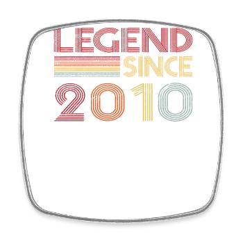 2010 Geburtstag Legend since Retro Vintage - Viereckiger Kühlschrankmagnet - Weiß - Vorne