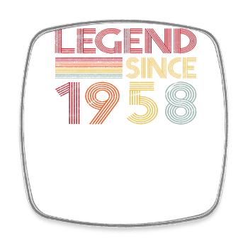 1958 Geburtstag Legend since Retro Vintage - Viereckiger Kühlschrankmagnet - Weiß - Vorne