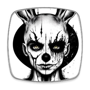 Death Metal Horror Fan Artwork Skulls Skull Art G - Square fridge magnet - white - Front