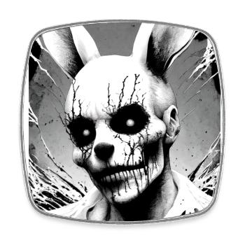 Death Metal Horror Fan Artwork Totulls Skull Art G - Viereckiger Kühlschrankmagnet - Weiß - Vorne