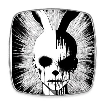 Fantasy Rodent Warrior Artwork pour Kids Fancy Rat - Magnet carré - blanc - Devant
