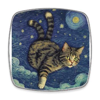Surreal Impressionistic Cat Impressionism Cats Pa - Square fridge magnet - white - Front