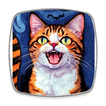 Surreal Impressionistic Cat Impressionism Cats Ar - Square fridge magnet - white - Front