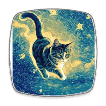 Surreale impressionistische Katze Impressionismus Katzen Ar - Viereckiger Kühlschrankmagnet - Weiß - Vorne